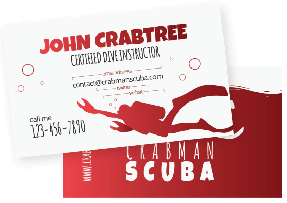Crabman Scuba business cards design