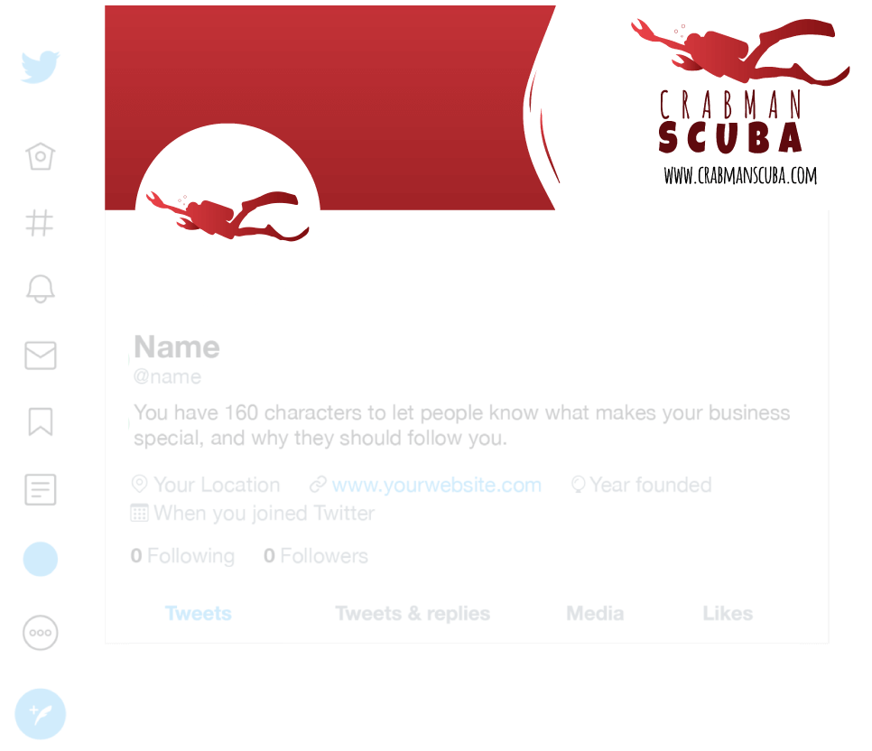Crabman Scuba Twitter profile design